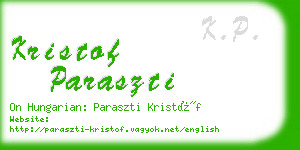 kristof paraszti business card